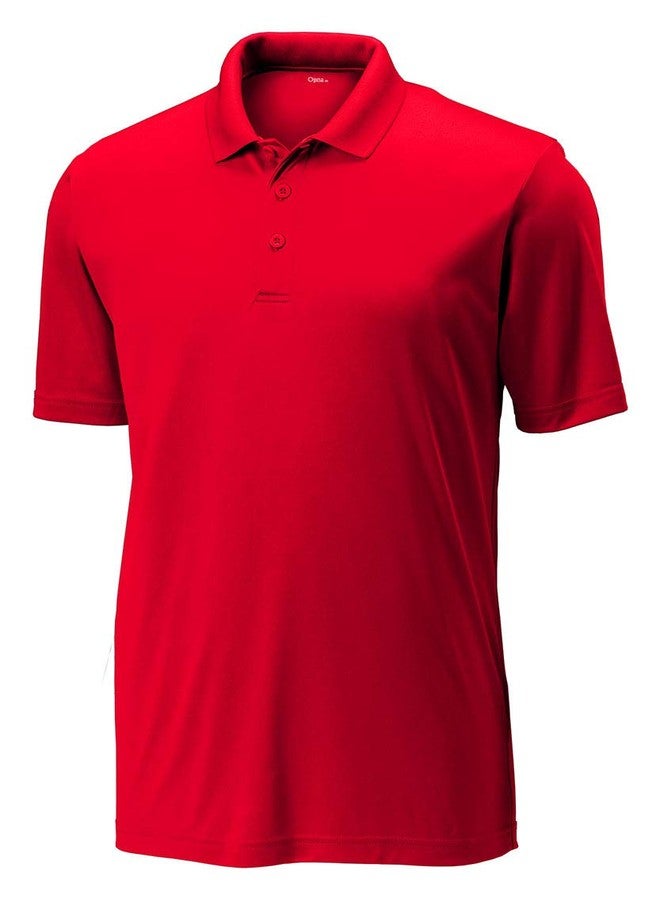 Opna Mens Dry-Fit Golf Polo Shirts,Red,X-Large - Image 1